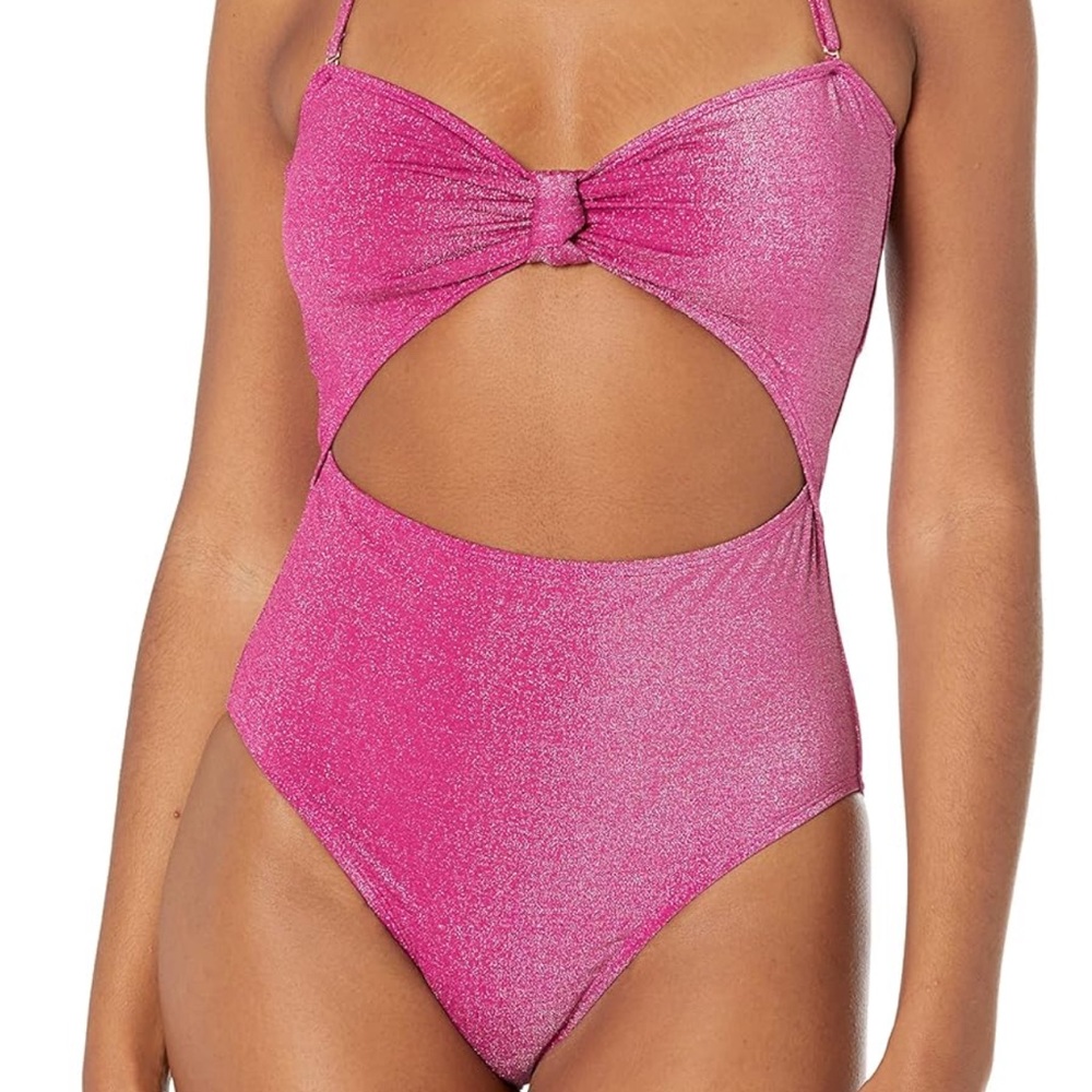 BCBGeneration Pink One Piece Swimsuit with Cutout Detail